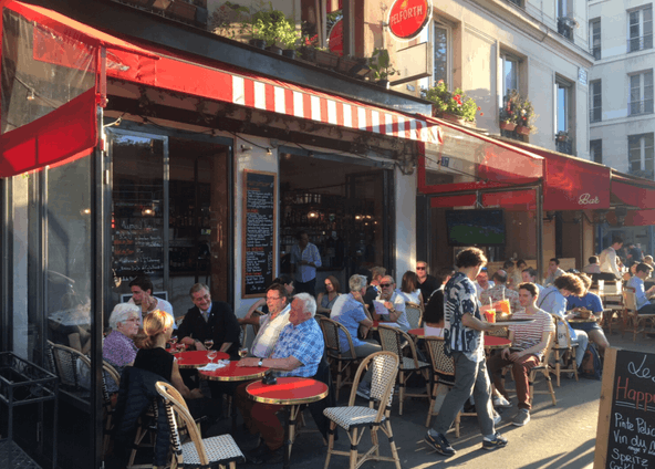 Typical Parisian bistro in the center of Paris