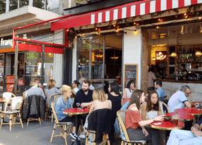 Typical Parisian bistro in the center of Paris