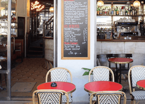 Typical Parisian bistro in the center of Paris