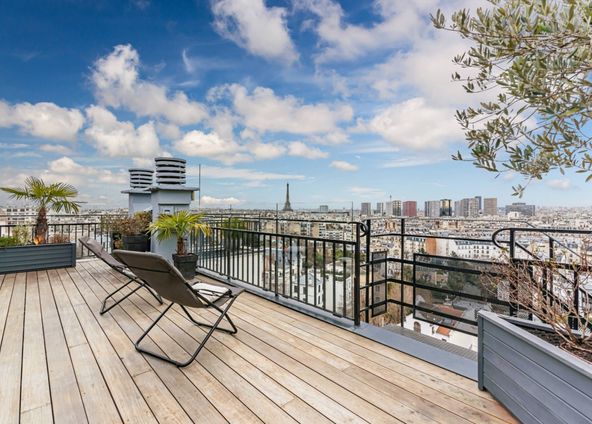 Rooftop in Auteuil in the 16th arrondissement with exceptional views of Paris 