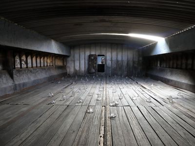 Historical river barge in central Berlin