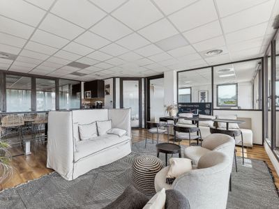 Designer lounges in a cozy and inspiring coworking