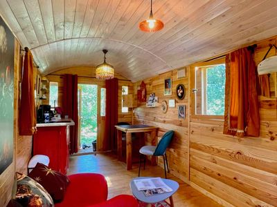 Unusual estate and lodges in the middle of the forest