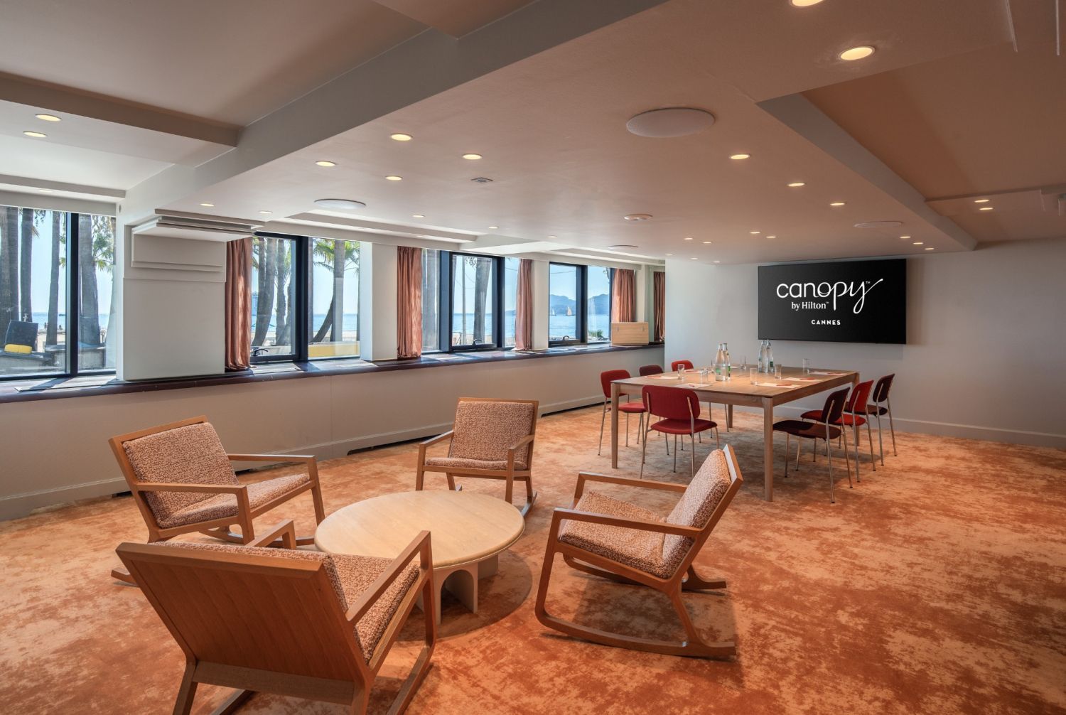 Versatile Sea-View Meeting Room in Cannes with AV Equipment