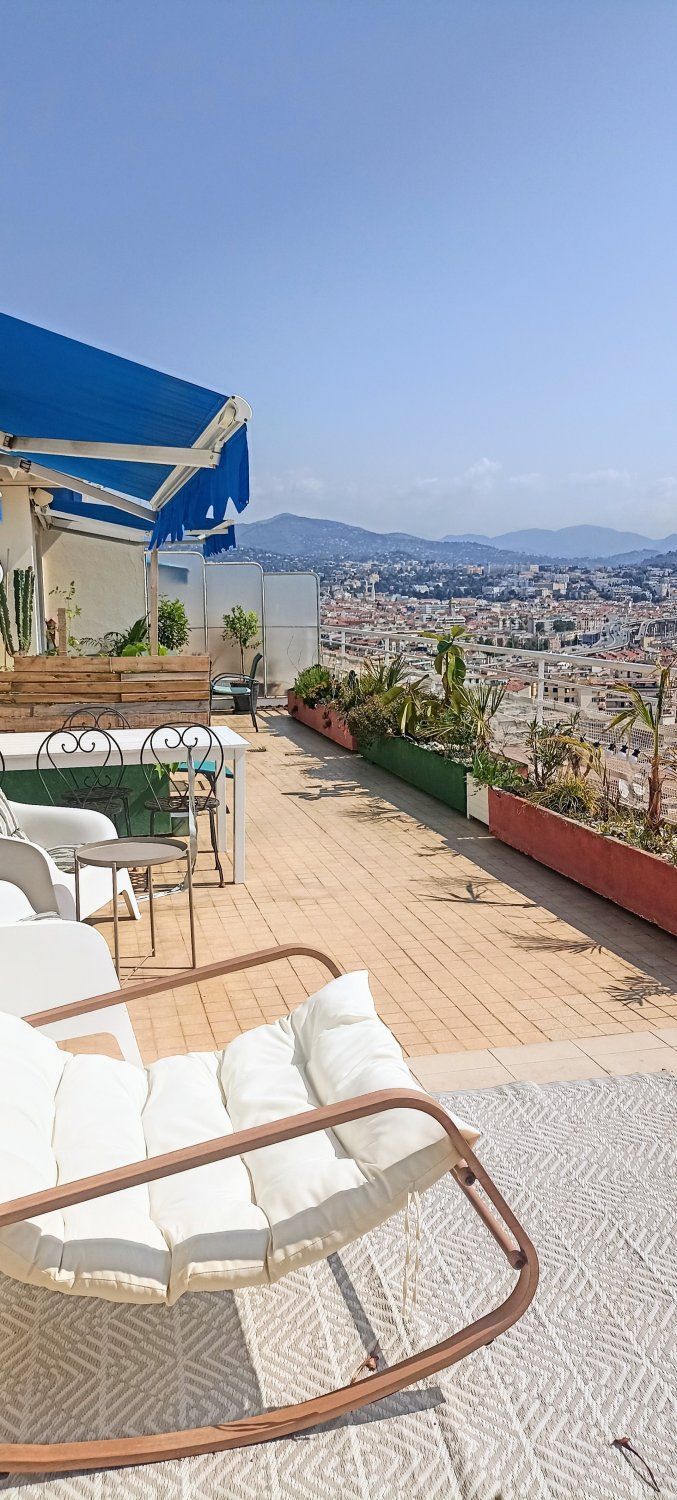 Rooftop panoramic view of Nice and the sea