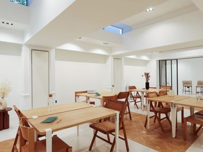 Elegant Parisian Venue with Tree-Lined Terrace & Eiffel Glass Roof