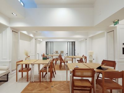 Elegant Parisian Venue with Tree-Lined Terrace & Eiffel Glass Roof