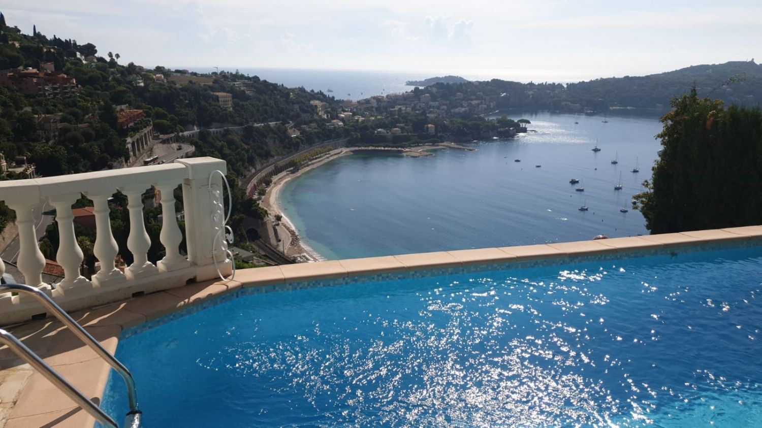 The white villa overlooking the bay