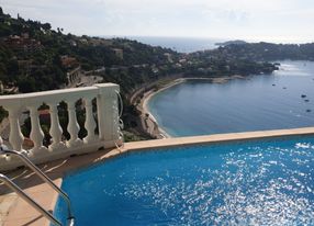 The white villa overlooking the bay