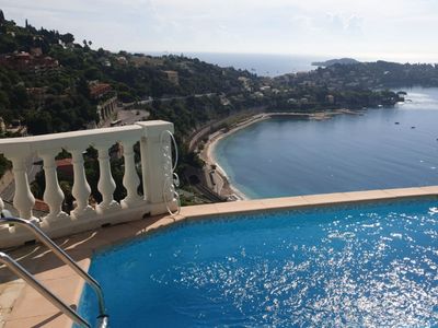The white villa overlooking the bay