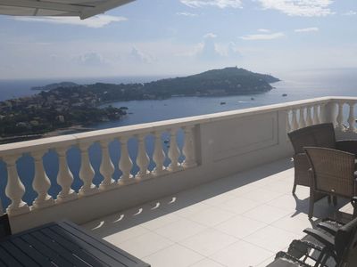 The white villa overlooking the bay