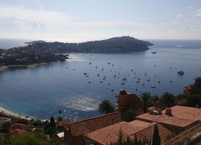 The white villa overlooking the bay