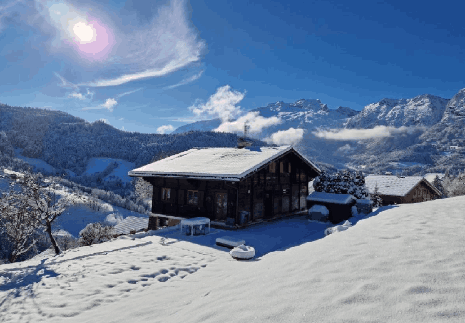 Mountain chalet with panoramic view