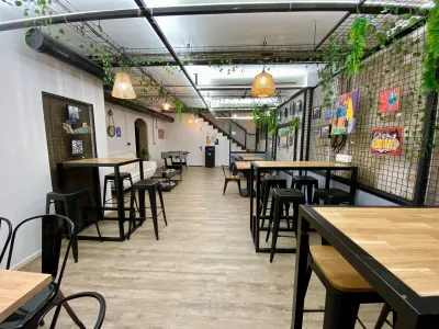 A bright, modern dining room