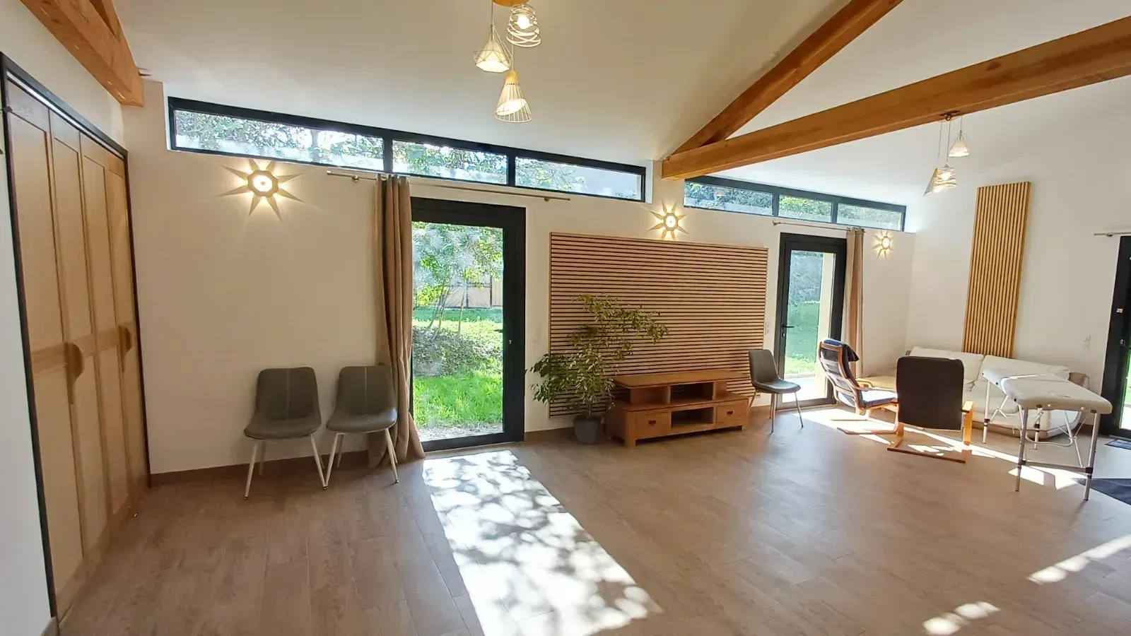 Reception room in a renovated farmhouse