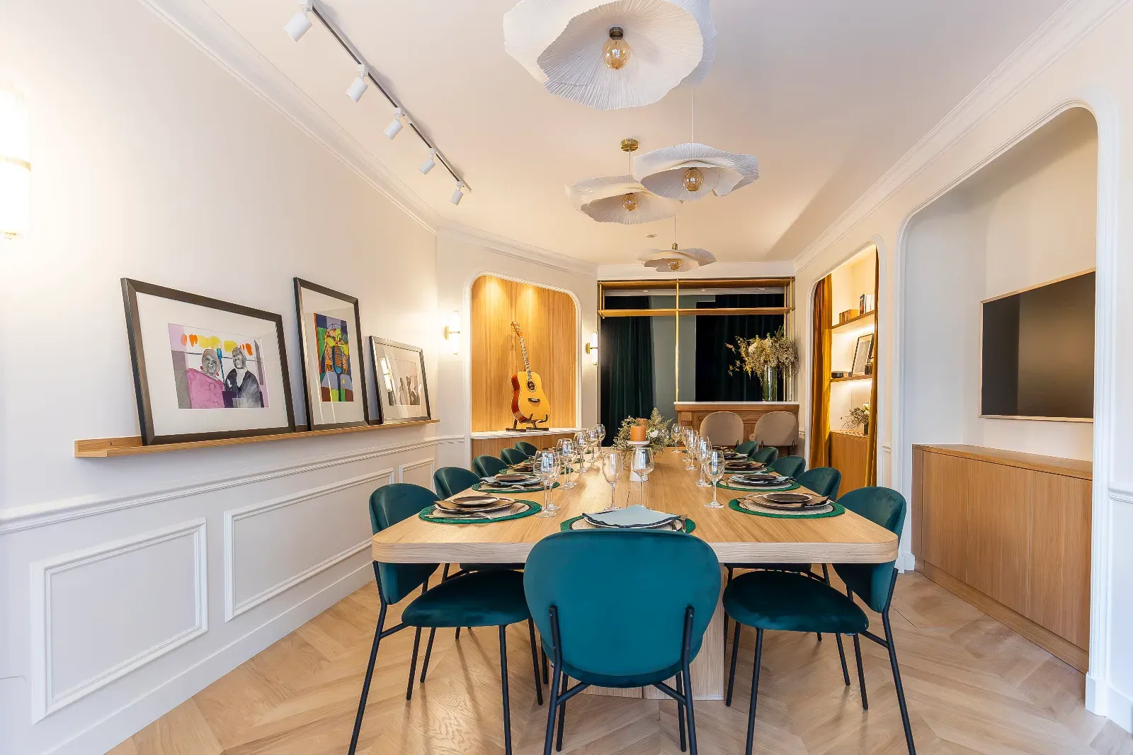 Private dining room with professional kitchen