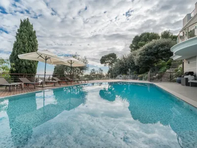 Magnificent villa overlooking the village.