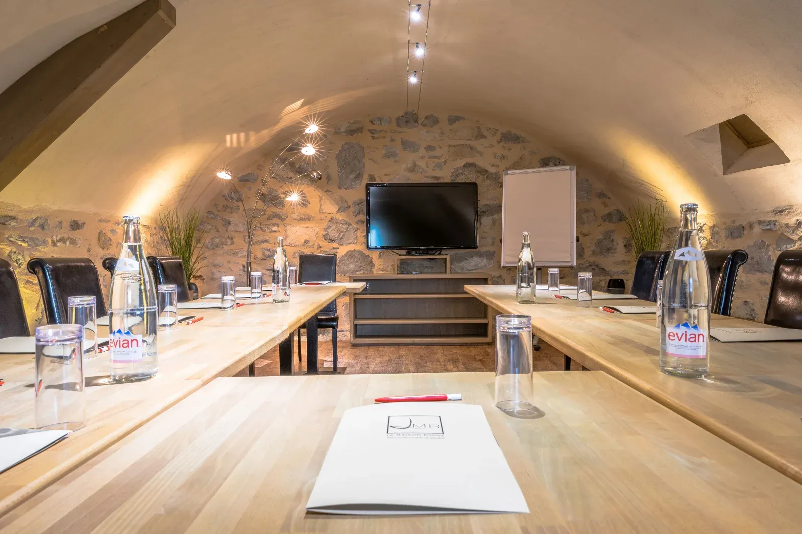 A meeting room with a unique character