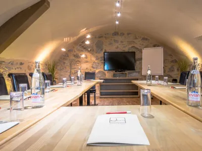 A meeting room with a unique character