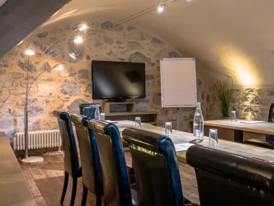 A meeting room with a unique character