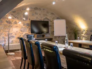 A meeting room with a unique character