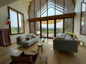 Architect-designed wooden house with views of the Pyrenees