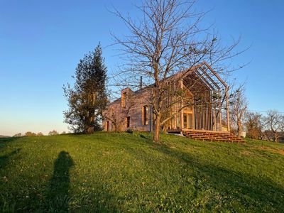 Architect-designed wooden house with views of the Pyrenees