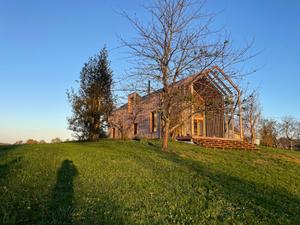 Architect-designed wooden house with views of the Pyrenees