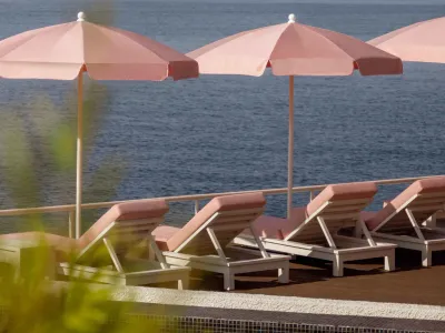 The swimming pool: Reflections of Cap d'Antibes