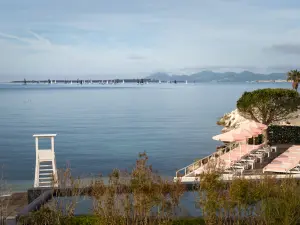 The swimming pool: Reflections of Cap d'Antibes