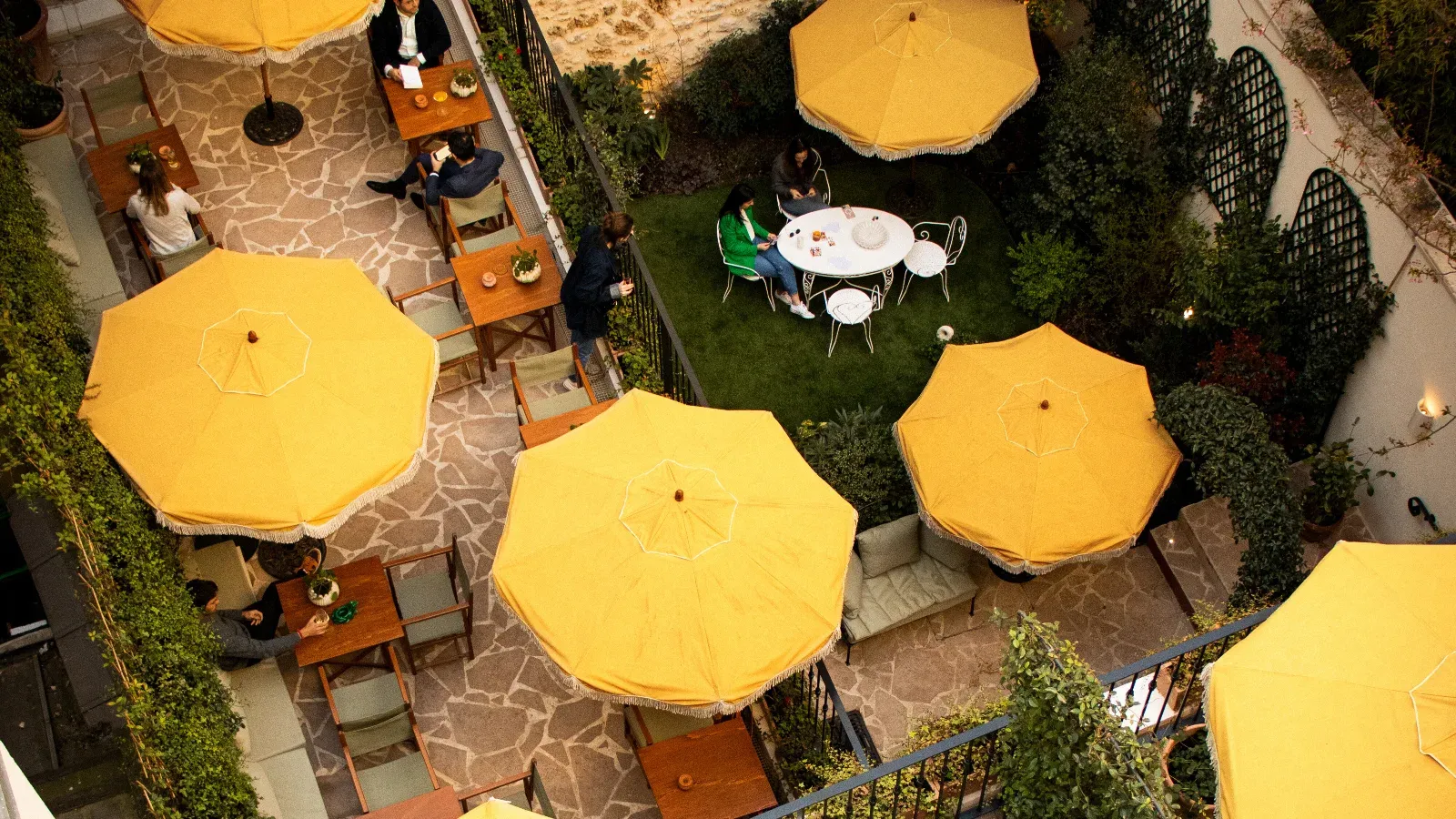 Hidden terrace café in Montmartre Paris for private events