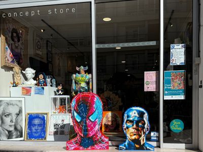Illuminated gallery near the Château de Fontainebleau