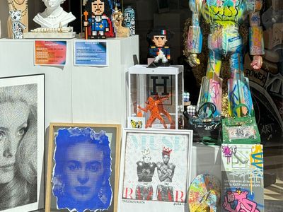 Illuminated gallery near the Château de Fontainebleau