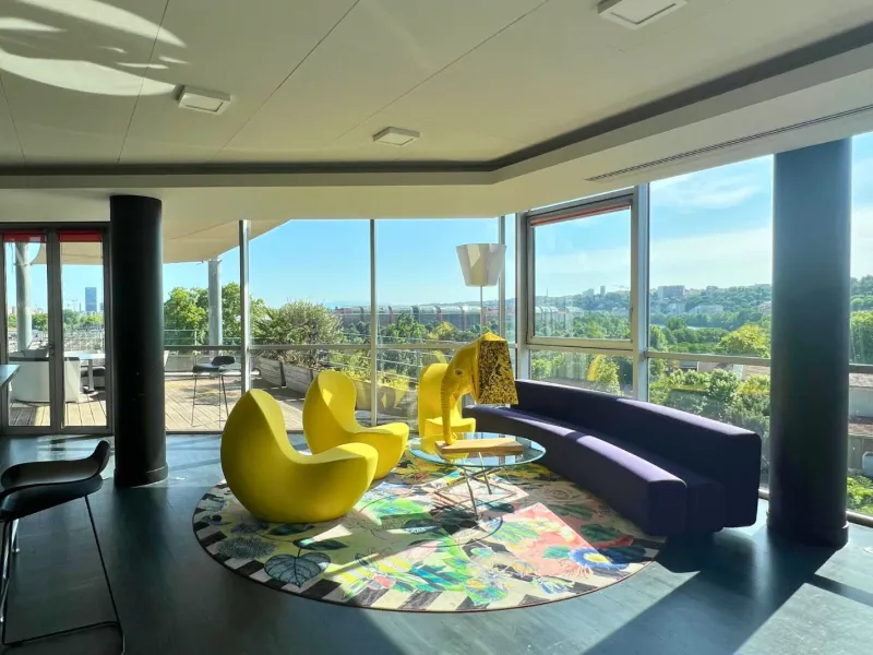 Modern Riverside Venue in Lyon with Panoramic Terrace