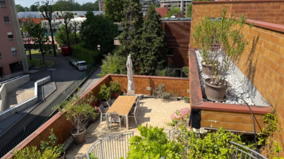 Renovated Terrace with San Siro Stadium Views in Milan