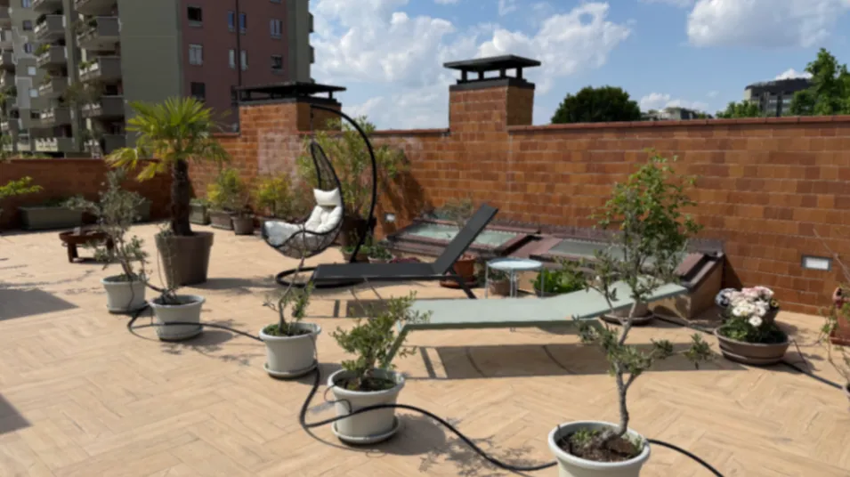Renovated Terrace with San Siro Stadium Views in Milan