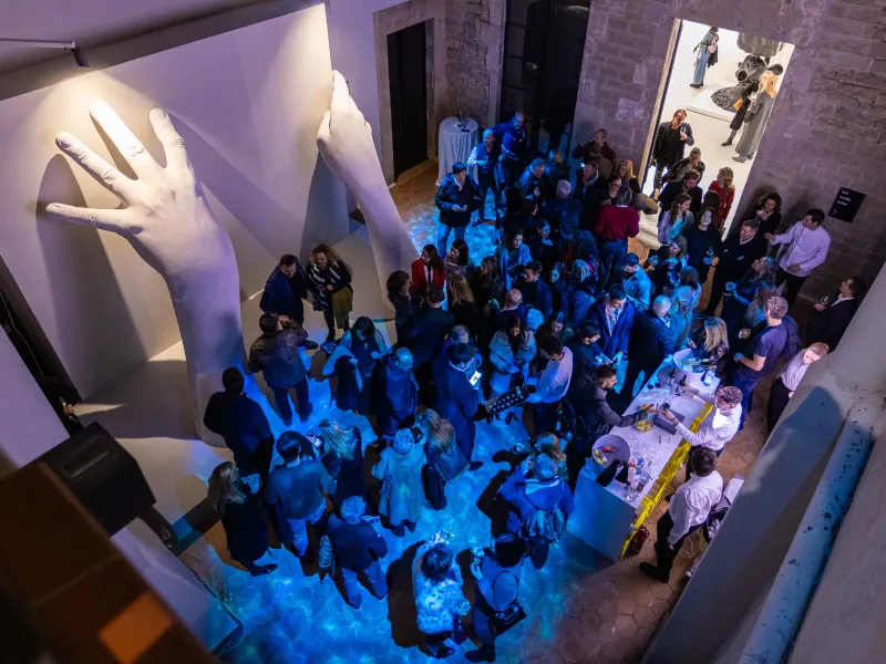 Hidden Terrace at Barcelona Museum with Lorenzo Quinn Sculpture