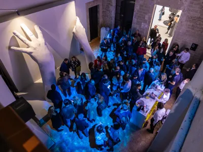Hidden Terrace at Barcelona Museum with Lorenzo Quinn Sculpture