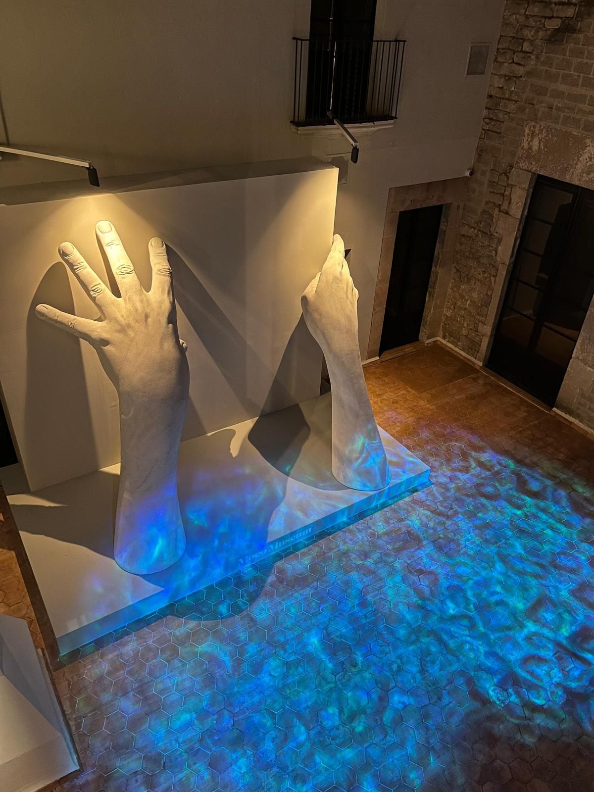 Hidden Terrace at Barcelona Museum with Lorenzo Quinn Sculpture