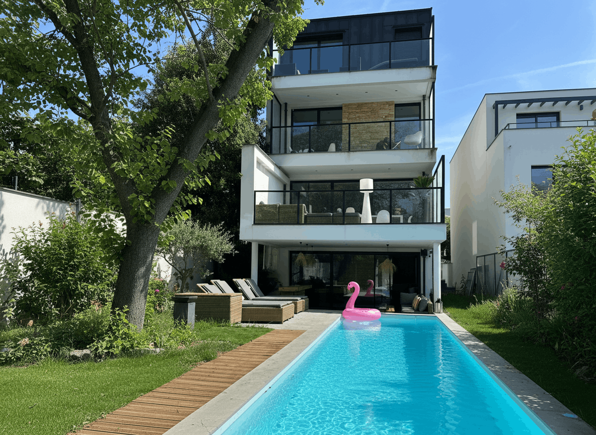 Contemporary Architect-Designed Villa with Heated Pool Near Marne