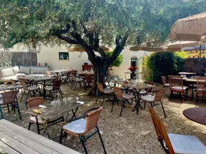 Enclosed Garden with Olive Tree for Events up to 70 People