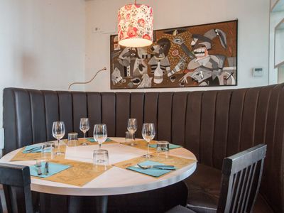 Restaurant italien avec un beau jardin