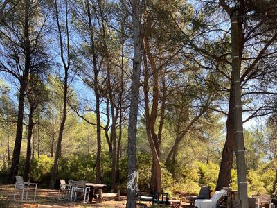 Large garden with swimming pool in the Aix countryside with sea views