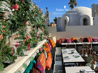 Gorgeous terrace combining blue sky, sea and greenery, the best views of "Baie des Anges"
