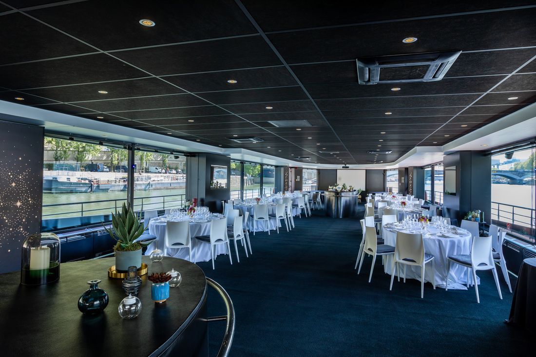 Elegant Futuristic Yacht in Paris with Panoramic City Views