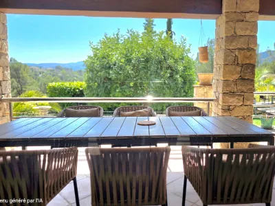 Terrasse Couverte & Jardin pour Événements à Contes, France