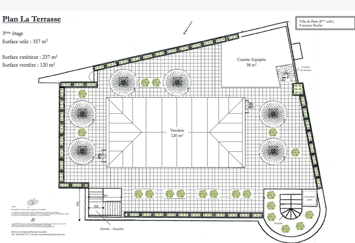 Terrasse Élégante Paris 8e pour Événements d'Entreprise