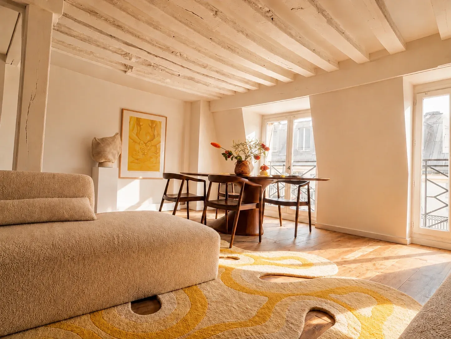 Appartement d'artistes avec terrasse sur les toits et vue panoramique sur Paris