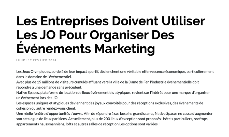 Les Jeux Olympiques 2024 : Opportunité Marketing Incontournable