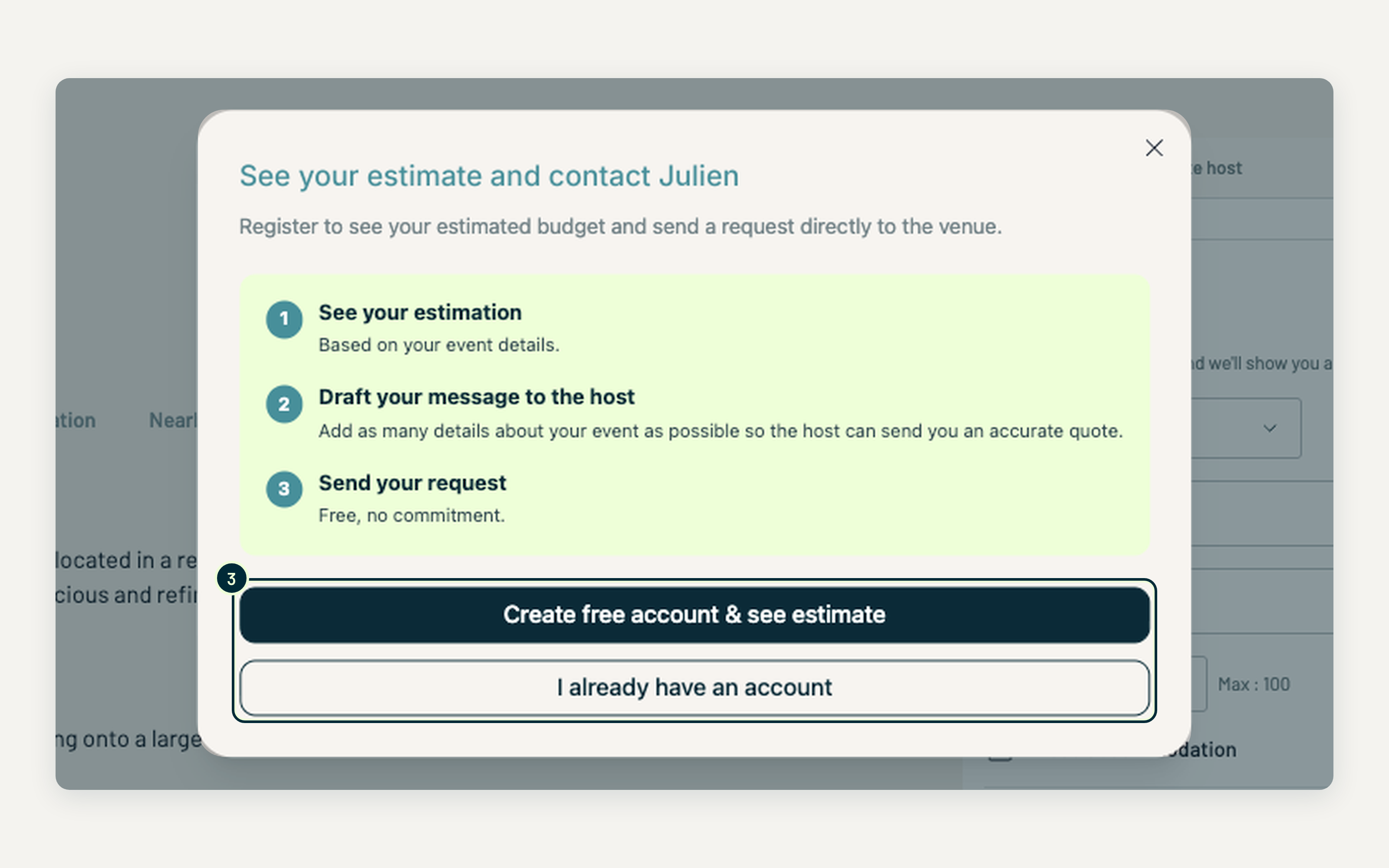 Step 3: create a free account or log in